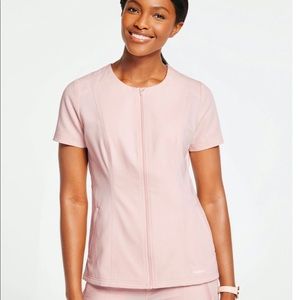 Jaanuu SMALL Zip Pocket Moto Scrub Top